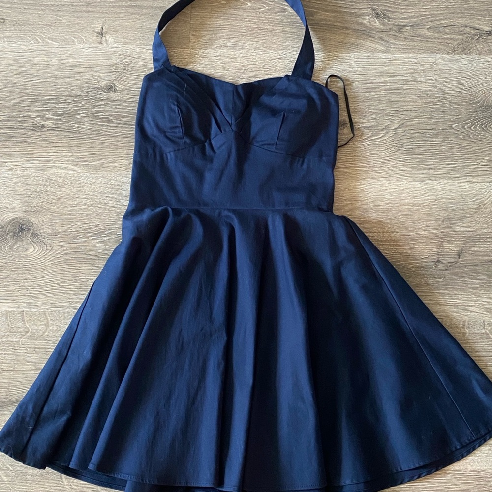 ModCloth Vintage Inspired Navy Halter Dress